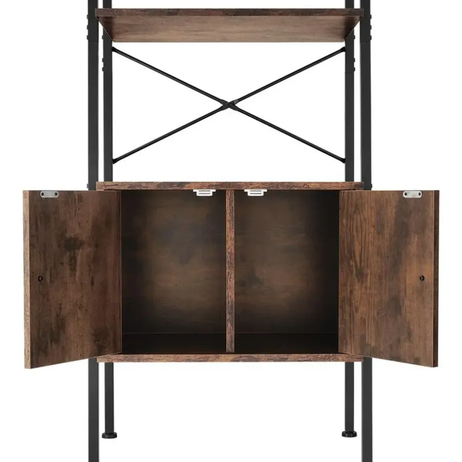 Wandkasten-tectake Wandrek Brentwood 57,5x34x173cm, Industrieel Hout Donker, Rustiek