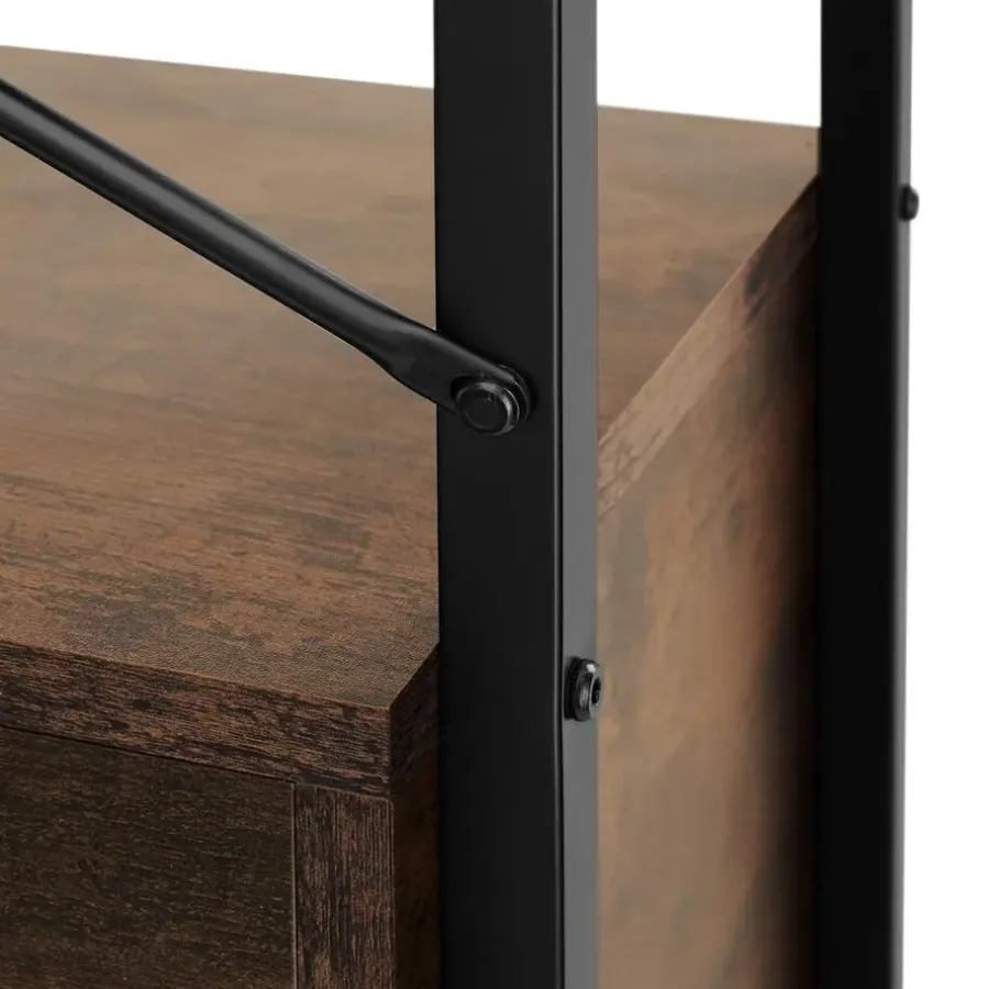 Wandkasten-tectake Wandrek Brentwood 57,5x34x173cm, Industrieel Hout Donker, Rustiek