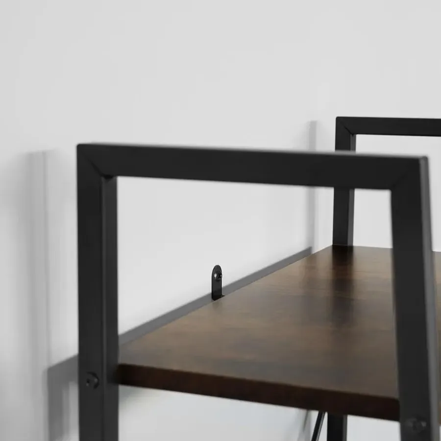 Wandkasten-tectake Wandrek Brentwood 57,5x34x173cm, Industrieel Hout Donker, Rustiek