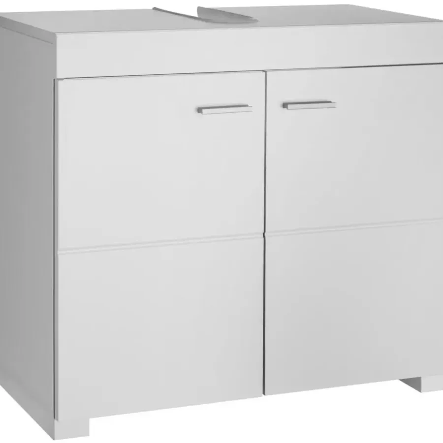 Wastafelkasten-tectake Wastafelonderkast Idris, 2 vakken, draagkracht 35 kg, Wit