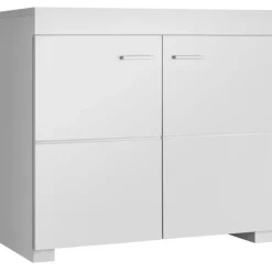 Wastafelkasten-tectake Wastafelonderkast Idris, 2 vakken, draagkracht 35 kg, Wit