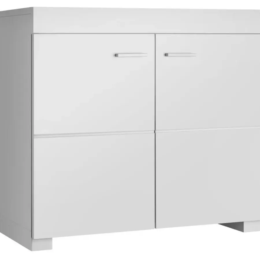 Wastafelkasten-tectake Wastafelonderkast Idris, 2 vakken, draagkracht 35 kg, Wit