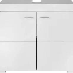 Wastafelkasten-tectake Wastafelonderkast Idris, 2 vakken, draagkracht 35 kg, Wit