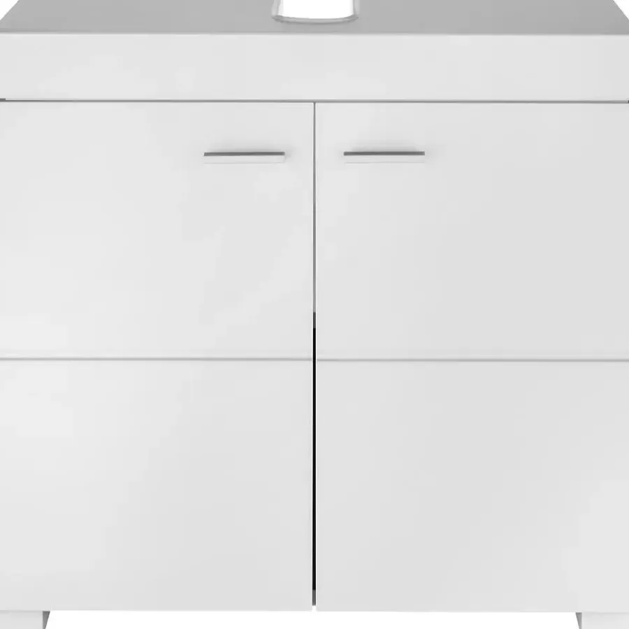 Wastafelkasten-tectake Wastafelonderkast Idris, 2 vakken, draagkracht 35 kg, Wit