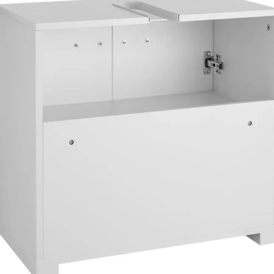 Wastafelkasten-tectake Wastafelonderkast Idris, 2 vakken, draagkracht 35 kg, Wit