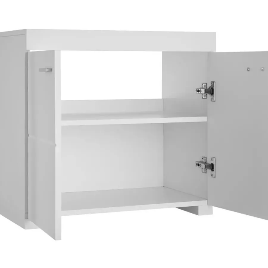 Wastafelkasten-tectake Wastafelonderkast Idris, 2 vakken, draagkracht 35 kg, Wit
