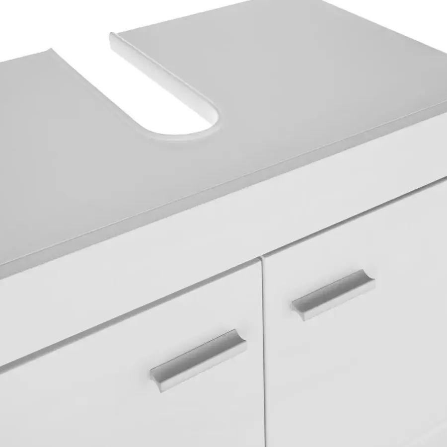 Wastafelkasten-tectake Wastafelonderkast Idris, 2 vakken, draagkracht 35 kg, Wit