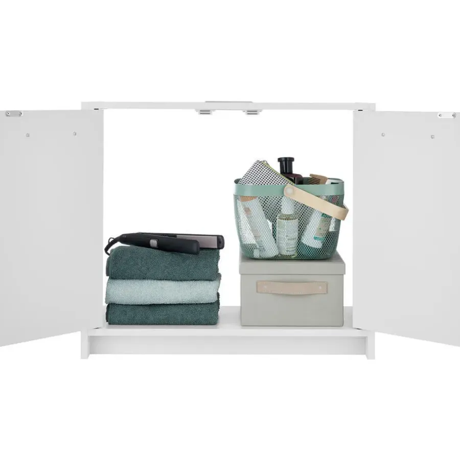 tectake Wastafelonderkast Katalina, ruim, draagkracht 20 kg, Wit