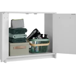 tectake Wastafelonderkast Katalina, ruim, draagkracht 20 kg, Wit