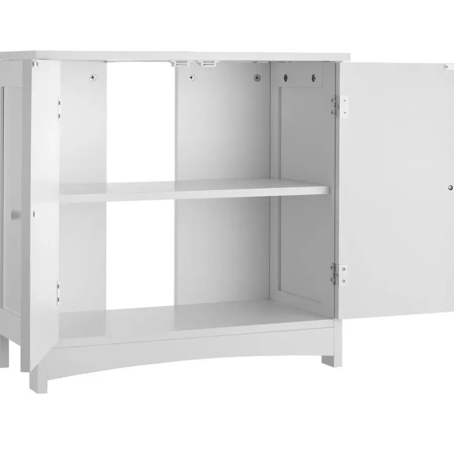 tectake Wastafelonderkast Jasper, 2 vakken, draagkracht 35 kg, Wit