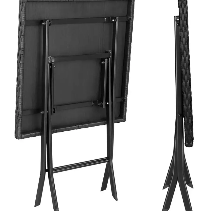 tectake Wicker balkonset Trevi, Zwart