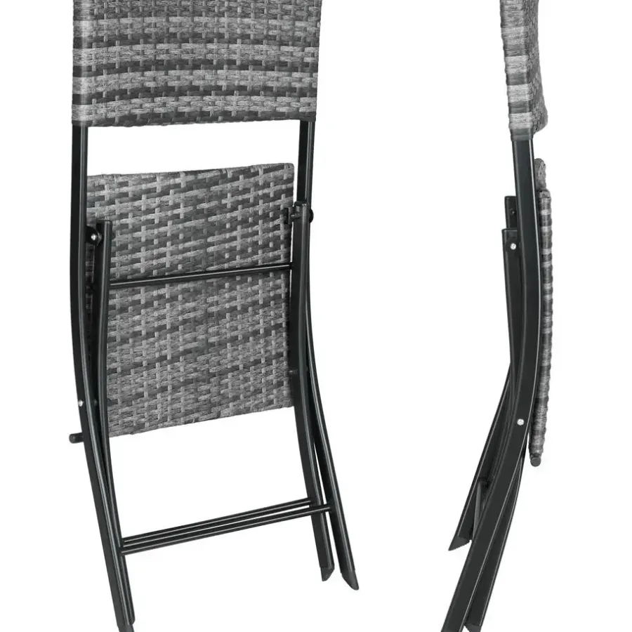 tectake Wicker balkonset Trevi, Grijs