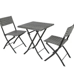 tectake Wicker balkonset Trevi, Grijs