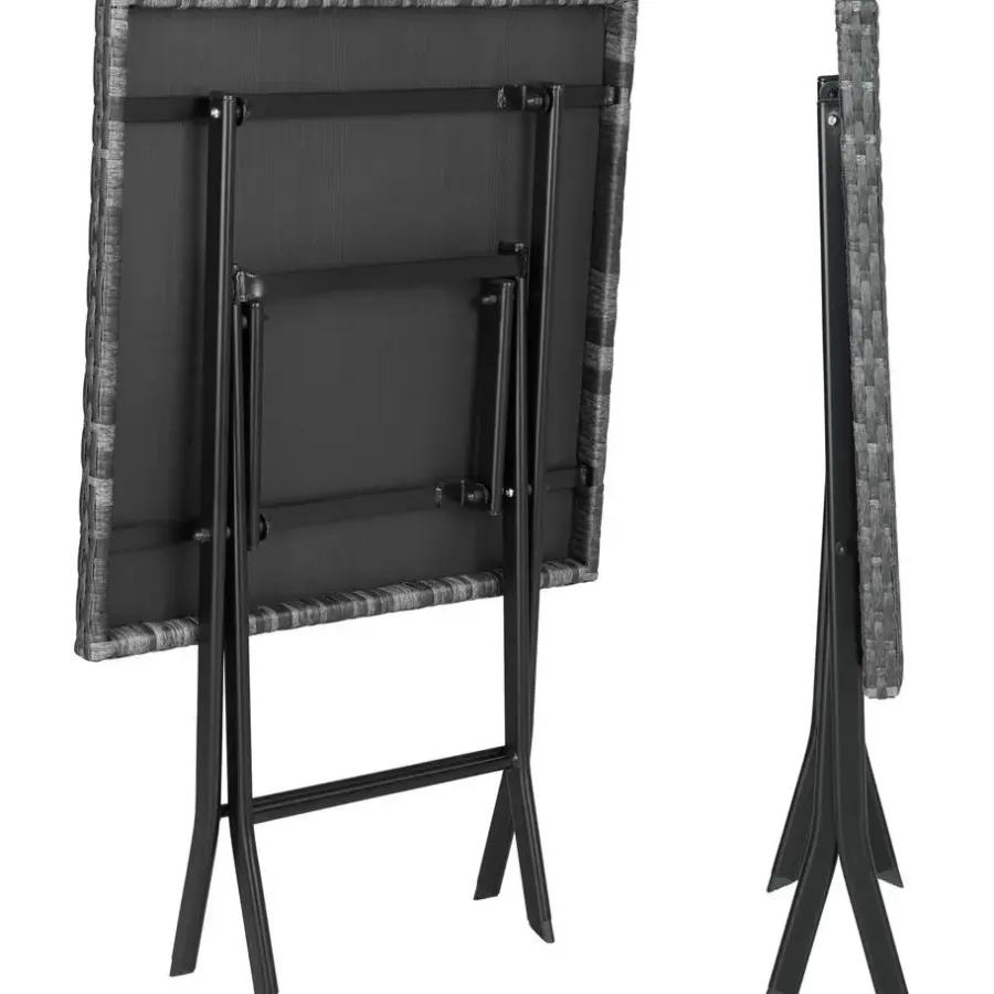 tectake Wicker balkonset Trevi, Grijs
