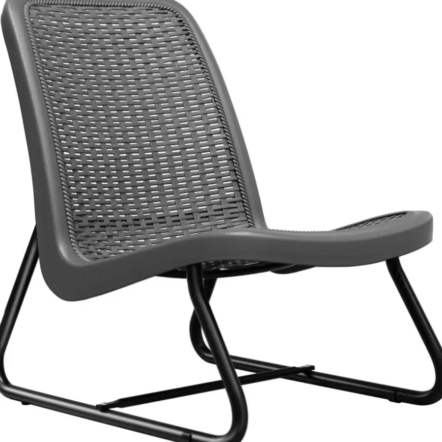 Bistro- & Balkonsets-tectake Wicker bistroset Modica voor 2 personen - Grijs