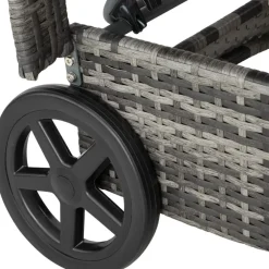 tectake Wicker ligbed Cassis, Grijs