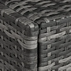 tectake Wicker ligbed met wielen, Grijs/lichtgrijs