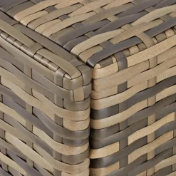 Ligbedden-tectake Wicker ligbed met wielen, Natuur/donkergrijs