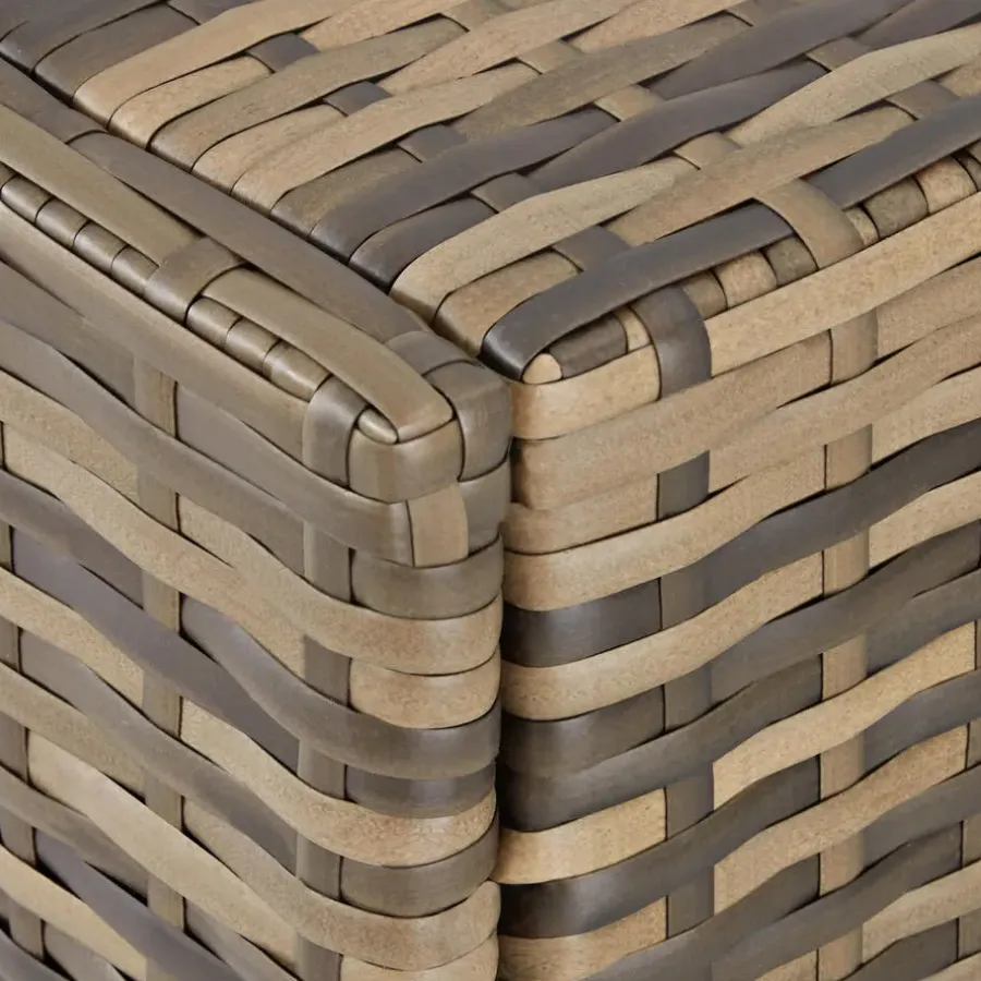 Ligbedden-tectake Wicker ligbed met wielen, Natuur/donkergrijs