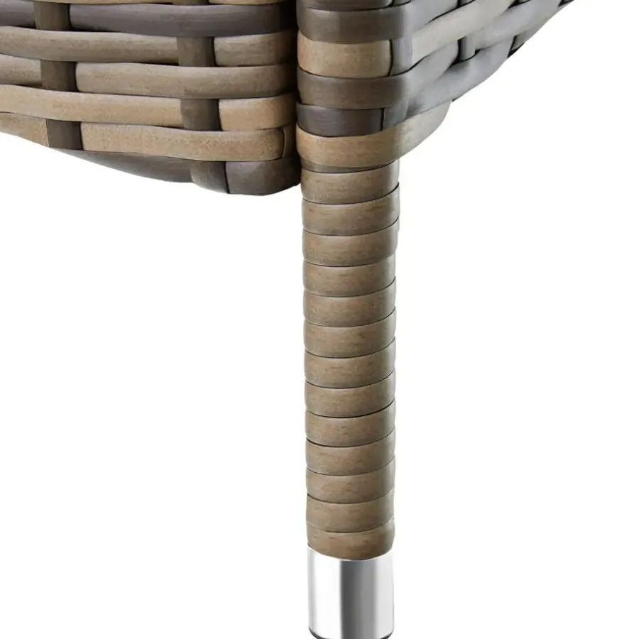 Ligbedden-tectake Wicker ligbed met wielen, Natuur/donkergrijs
