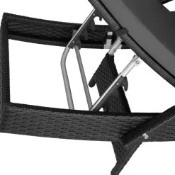 tectake Wicker ligbed Océane met aluminium frame, Zwart