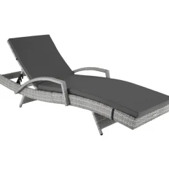 Ligbedden-tectake Wicker ligbed Océane met aluminium frame, Lichtgrijs