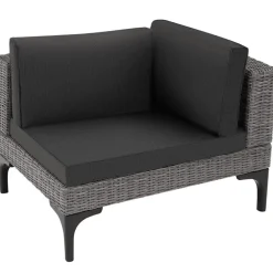Loungesets-tectake Wicker lounge Bellaria met aluminium frame, Grijs