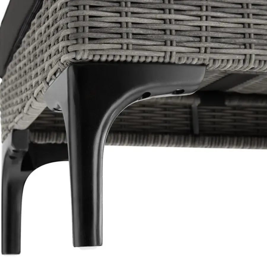 Loungesets-tectake Wicker lounge Bellaria met aluminium frame, Grijs