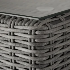 Loungesets-tectake Wicker lounge Bellaria met aluminium frame, Grijs