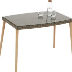 Loungesets-tectake Wicker lounge Pula met aluminium frame, Natuur