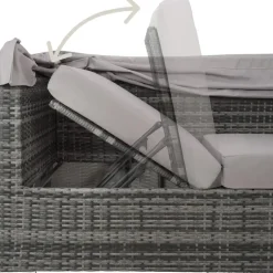Loungesets-tectake Wicker loungeset San Marino met aluminium frame, Grijs
