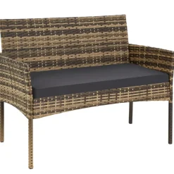 Loungesets-tectake Wicker loungeset Palese voor 4 persone - Natuur
