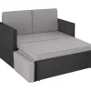 Loungesets|Loungesets-tectake Wicker loungesofa Corfu, Zwart / Grijs