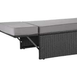 Loungesets|Loungesets-tectake Wicker loungesofa Corfu, Zwart / Grijs