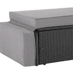 Loungesets|Loungesets-tectake Wicker loungesofa Corfu, Zwart / Grijs