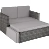 Loungebanken-tectake Wicker loungesofa Corfu, Grijs