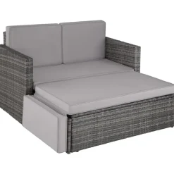 Loungebanken-tectake Wicker loungesofa Corfu, Grijs