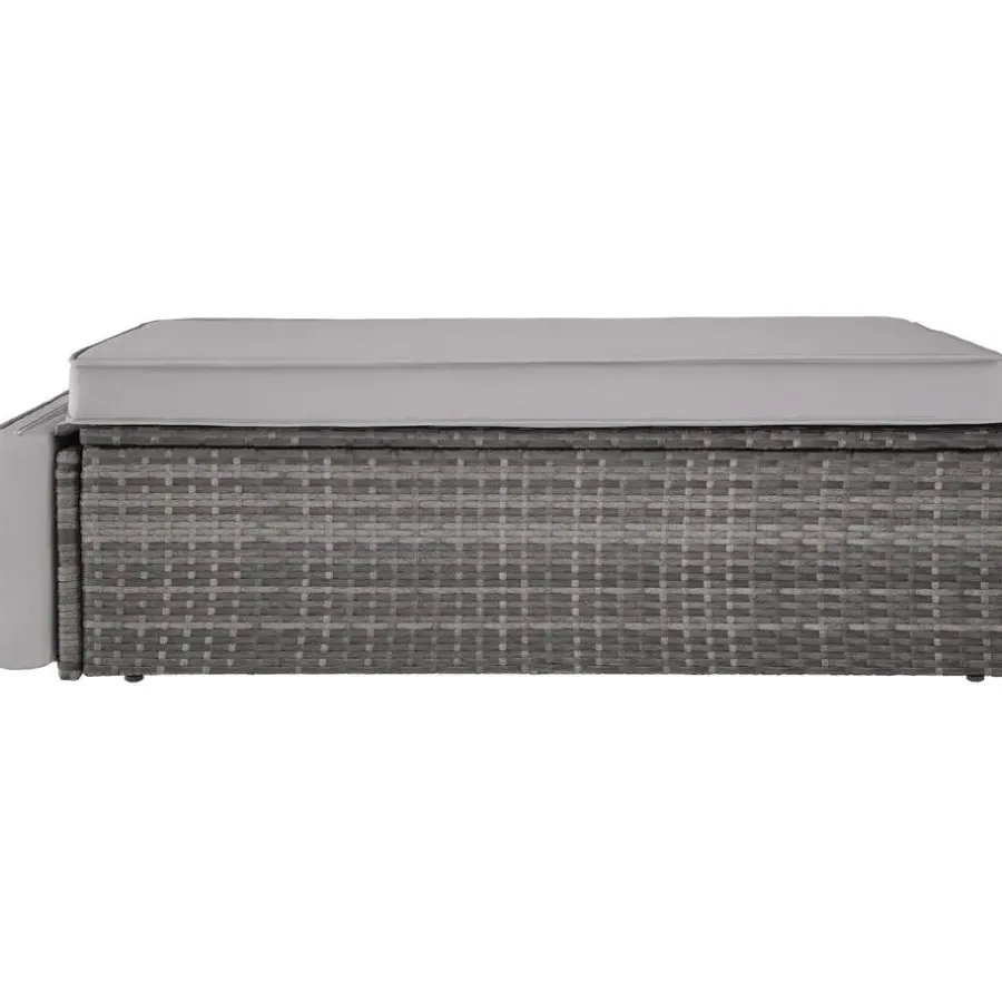 Loungebanken-tectake Wicker loungesofa Corfu, Grijs