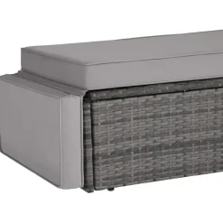 Loungebanken-tectake Wicker loungesofa Corfu, Grijs