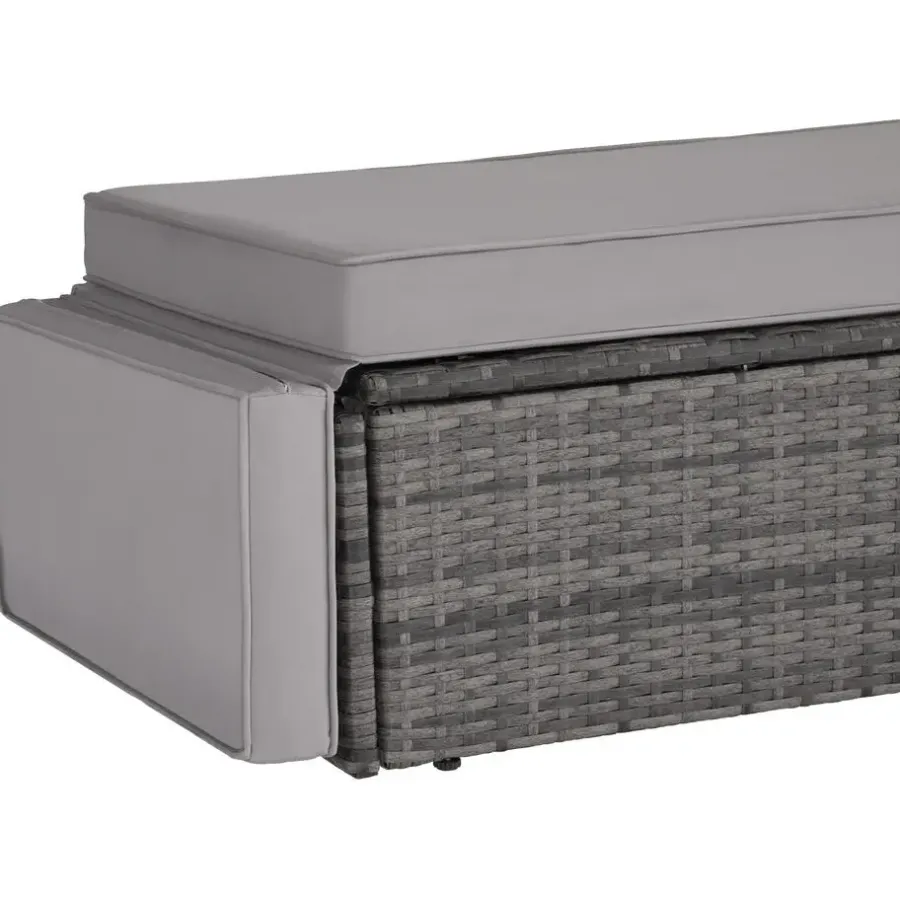 Loungebanken-tectake Wicker loungesofa Corfu, Grijs