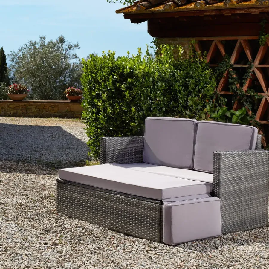 Loungesets|Loungesets-tectake Wicker loungesofa Corfu, Natuur