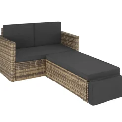 Loungesets|Loungesets-tectake Wicker loungesofa Corfu, Natuur