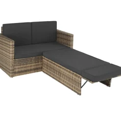 Loungesets|Loungesets-tectake Wicker loungesofa Corfu, Natuur