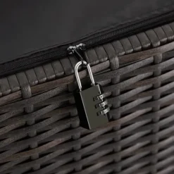 tectake Wicker opbergbox Kiruna met kunststof gaas, 120x55x61,5cm, 270l, Bruin