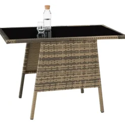 Tuinsets-tectake Wicker tuinset Lausanne 2+1 - Natuur