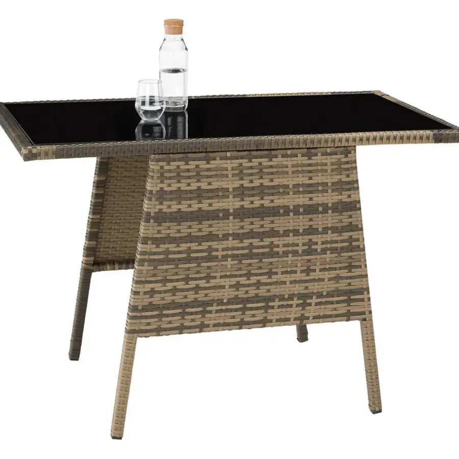 Tuinsets-tectake Wicker tuinset Lausanne 2+1 - Natuur