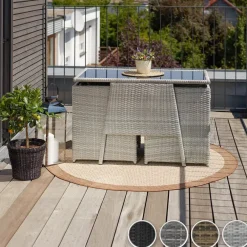 Tuinsets-tectake Wicker tuinset Lausanne 2+1 - Natuur