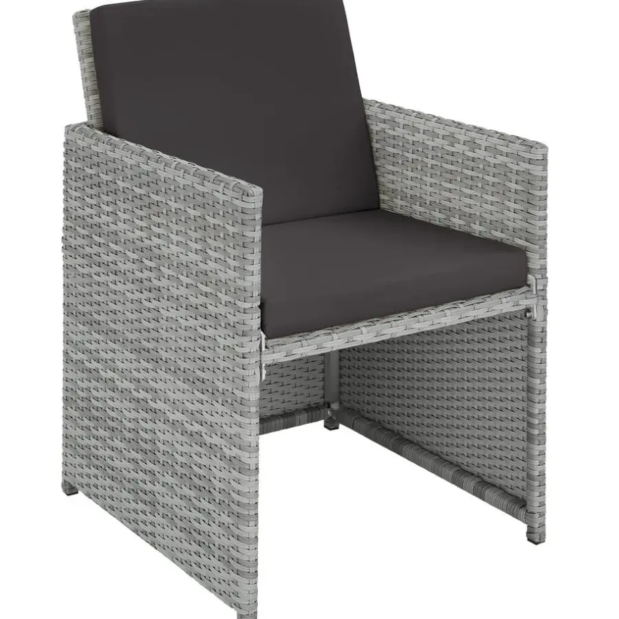 tectake Wicker tuinset Manhattan 4+4+1 met aluminium frame en beschermhoes