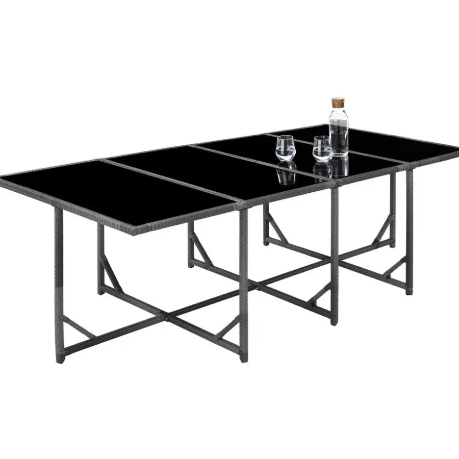 tectake Wicker tuinset Palma 8+4+1 met beschermhoes - Grijs/lichtgrijs