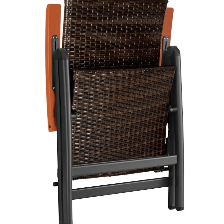 tectake Wicker tuinstoel Canberra opklapbaar, Bruin
